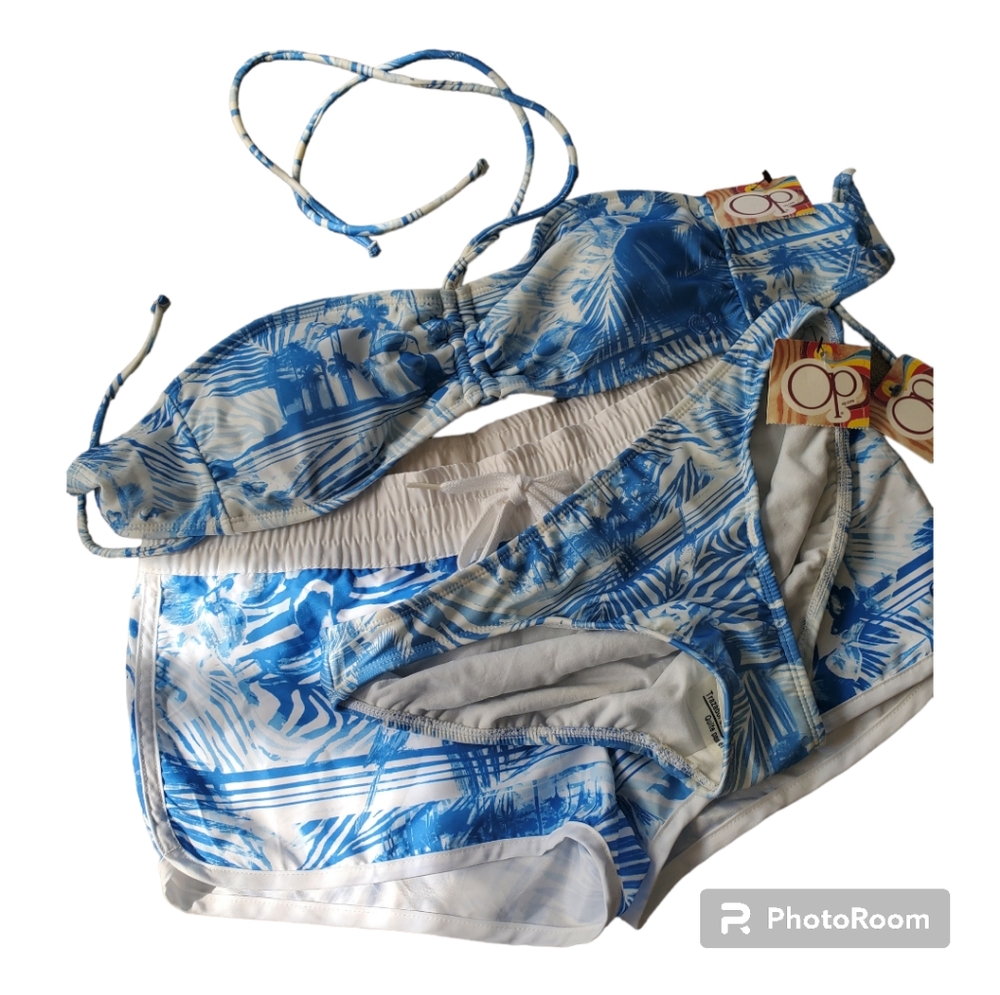NWT OP bikini and shorts 3 piece set